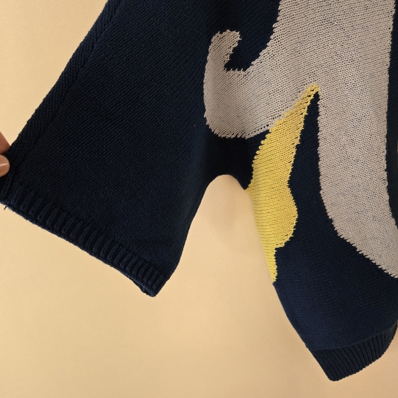 Chico's Women Sz 2 V-neck Dolman Sleeve "Seaport Multicolor Pullover Sweater - Picture 7 of 9